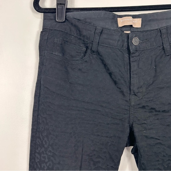 BANANA REPUBLIC skinny fit black metallic cheetah print texture slacks H22 - Picture 3 of 7